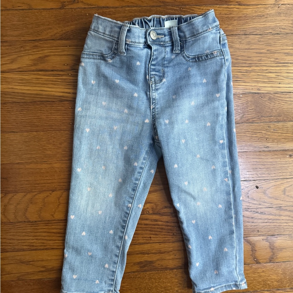 Carters Light Blue Heart Patterned Jeans Size 24M